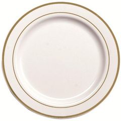 Assiettes blanches avec filets or 15cm