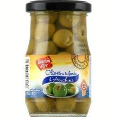 Olives vertes a la farce d'anchois, le pot de 198g