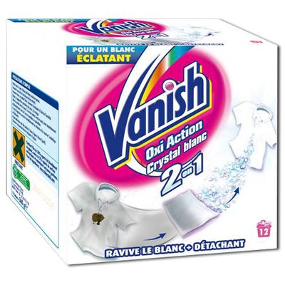 Vanish, Oxi action 2en1 preserve le blanc + detachant, les 12 doses - 360 gr