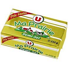 Beurre demi-sel Ma Prairie U, 60%MG, plaquette de 250g