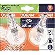 Ampoule sphérique halogène Eco OSRAM, 30W E14, claire, 2 unités sousblister