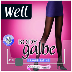 Collant opaque satine 45 deniers Body Galbe WELL, taille 2, noir