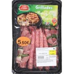 Jean Roze, Grillades de porc, plateau barbecue, la barquette de 580 gr