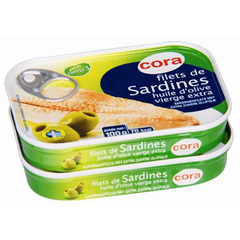 Cora filets de sardines huile d'olive vierge extra 100g
