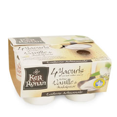 Yaourts vanille Madagascar Ker Ronan, Laiterie Artisanale au coeur de la Bretagne a Rohan, transforme sa propre production laitiere en une savoureuse gamme de yaourts au bon lacte