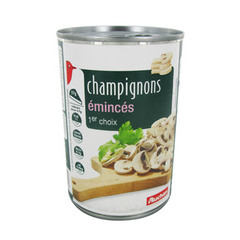 Auchan champignons de Paris eminces 230g