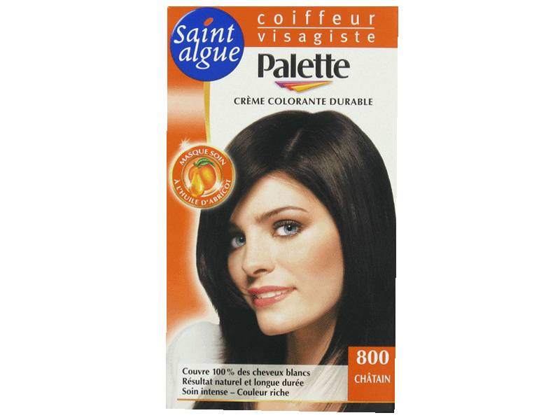 Saint Algue-Palette, Creme colorante durable Chatain 800, la boite de 115ml