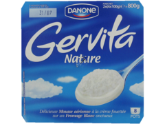 Danone, Gervita - Mousse a la creme fouettee sur un fromage blanc onctueux, les 8 pots de 100 g