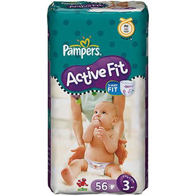 Couches Active Fit midi T3 (4-9kg) Pampers sac geant x56