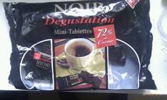 Mini tablettes de chocolat noir dégustation, 72% de cacao 200g