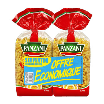 Panzani Serpentini, qualité or le lot de 2 paquets de 500 gr - 