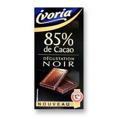 Degustation noir, chocolat noir 85% de cacao la tablette de 1 x 100g