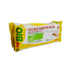 Auchan Bio double galette fourree noisette et cacao 3x20g