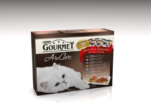 Gourmet, A la Carte - Menu de la Semaine, 7 recettes pour chat adulte, les 7 sachets de 85 g
