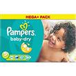 Couches Pampers Baby Dry Méga + T5 x90