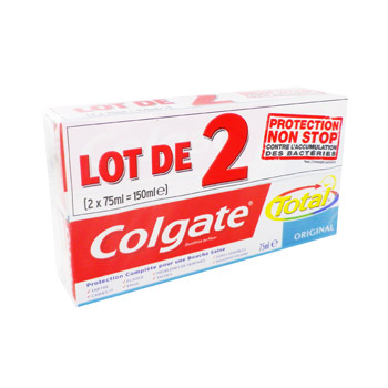 dentifrice total original colgate 2x75ml