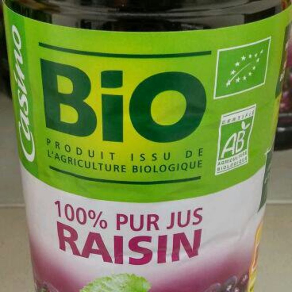 CASINO BIO 100% pur jus - Raisin - Bouteille - Bio