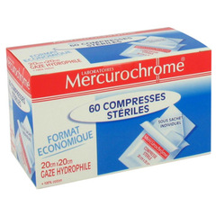 Compresses steriles mercurochrome