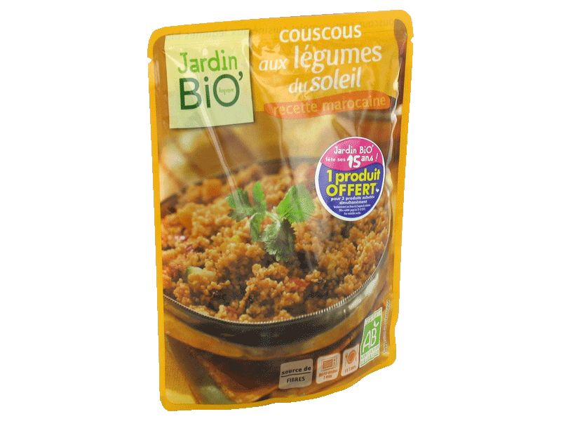 Couscous bio aux legumes JARDIN BIO, 220g