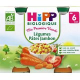 Hipp Biologique Ma Première Viande Légumes Pâtes Jambon dès 6 mois - 12 pots de 190 g