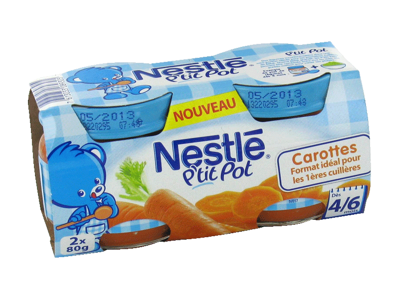 Petits pots Nestle Carottes 4/6 mois 2x80g
