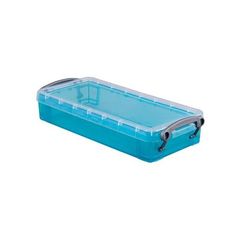 Boîte de rangement pour stylo, en plastique, 0,55 litres, bleue transparent