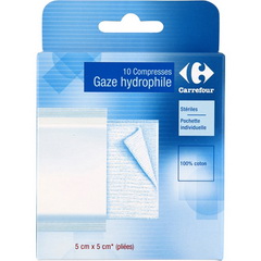 Compresses de gaze hydrophile steriles a usage unique