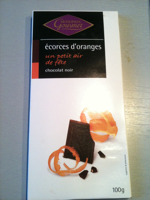 Chocolat noir aux écorces d'oranges