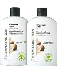 L'arbre vert Shampooing Soin Nourrissant pour Cheveux Secs aux Extraits de Beurre de Karité 400 ml - Lot de 2