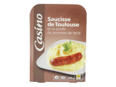 Saucisse de Toulouse et sa puree de pommes de terre