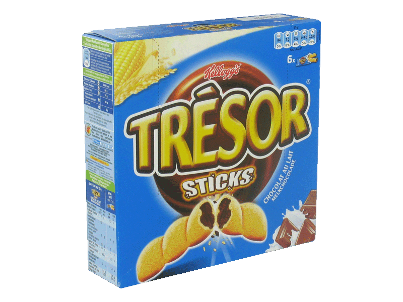 TRESOR Sticks chocolat au lait, 6 unites, 126g