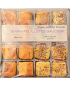16 Mini Feuilletés Saucisse Nature & Moutarde Pavot