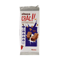 Choco crac' - Chocolat au lait - 2 tablettes Aux cereales Croustillantes. Pur beurre de cacao.