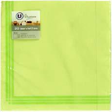 Serviettes en papier U MAISON, 20 unites, 38x38cm, vert anis
