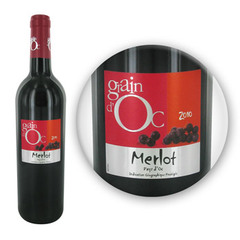 PAYS D'OC - IGP : Grain d'Oc - Merlot - Vin rouge