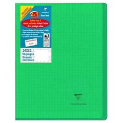 Cahier KoverBook Clairefontaine Gds carreaux + rabats 96p 24x32