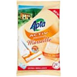 Activ' - Lingettes serpilliere pour sols fraicheur savon de Marseille, la boite de 15