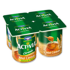 Activia yaourt bifidus aux miel cereales:un produit offert pour l'achat de 3 produits Activia achetes valable jusqu'au 12/03/12 4 x 125g