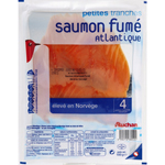 saumon fume atlantique 4 petites tranches auchan 100g