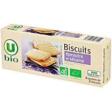 Biscuits bio a l'epeautre et au sesame U BIO, 150g