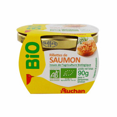 Auchan bio rillettes aux deux saumons 90g