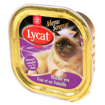 Patee chats menu saveur Lycat Foie volaille 100g