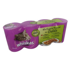 Aliment pour chat Eminces en Gelee viandes legumes WHISKAS, 4x390g