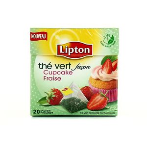 Lipton, Lipton the vert cupcake fraise, la boite de 20 sachets - 28 gr