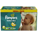 Couches Pampers Baby Dry Méga + T4 + x92
