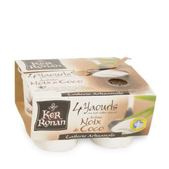 Yaourts Noix de coco Ker Ronan, Laiterie Artisanale au coeur de la Bretagne a Rohan, transforme sa propre production laitiere en une savoureuse gamme de yaourts au bon lacte