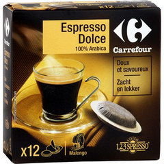 Dosettes de cafe moulu 100% arabica, Espresso Dolce