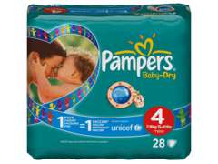 Pampers baby dry 7/18kg change x28 taille 4