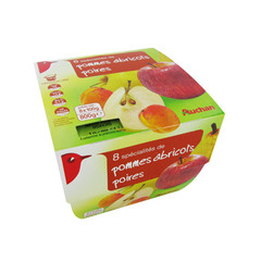Auchan specialite de fruits pomme poire abricot 8x100g