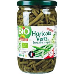 Saint Eloi, Haricots verts extra-fins coupes BIO, le bocal de 360 g net egoutte